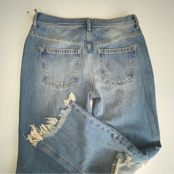 Free People Maggie Mid-Rise Straight-Leg Jeans light stone Wash Sz 26 - Picture 9 of 17